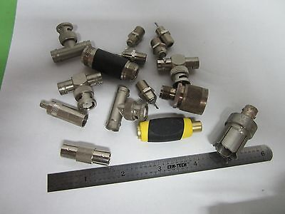 LOT 15 EA CONNECTORS T'S BNC ADAPTORS ETC RF MICROWAVE FREQUENCY BIN#F3-79