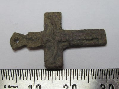 Antique Religious Brass Bronze Cross Very Old from Europe