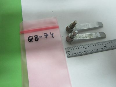 MICROSCOPE PART PAIR CLIPS FOR SPECIMEN HOLDER AS IS BIN#Q8-74