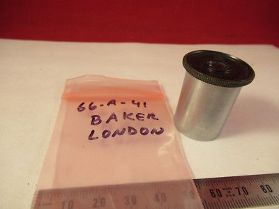 ANTIQUE BRASS EYEPIECE X10 BAKER LONDON MICROSCOPE PART AS PICTURED #66-A-41