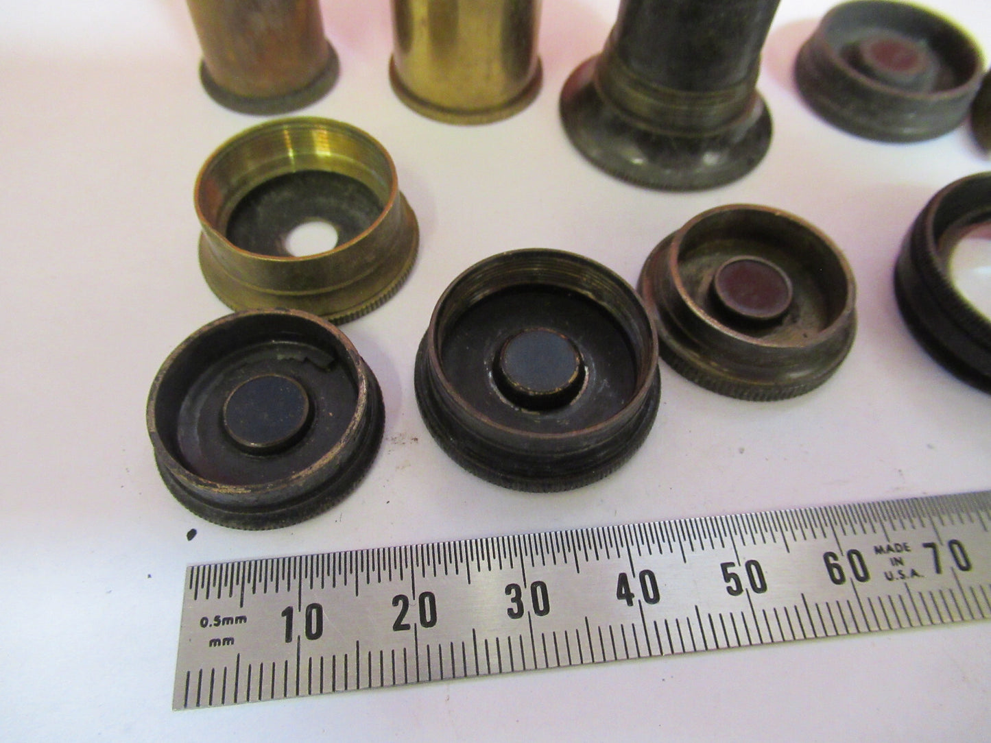 ANTIQUE BRASS LOT VERY OLD SCOPES MICROSCOPE PART AS PICTURED S3-B-02