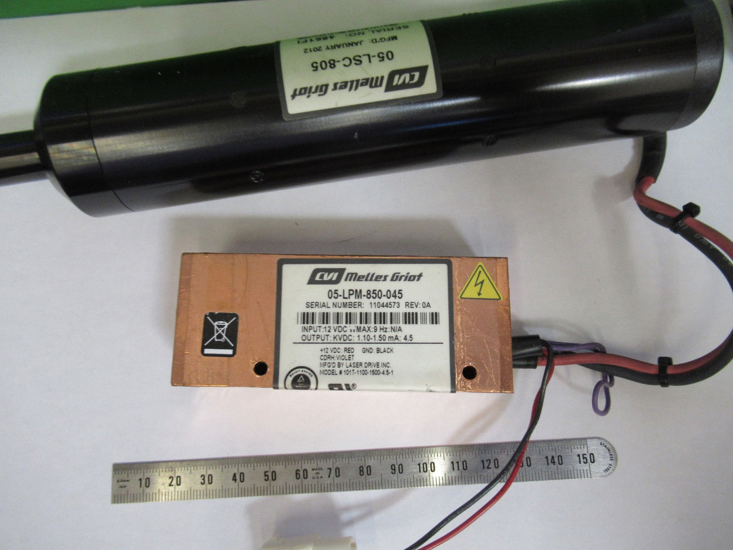 OPTICS MELLES GRIOT HeNe GAS LASER PRO OPTICAL AS PICTURED T4-A-08