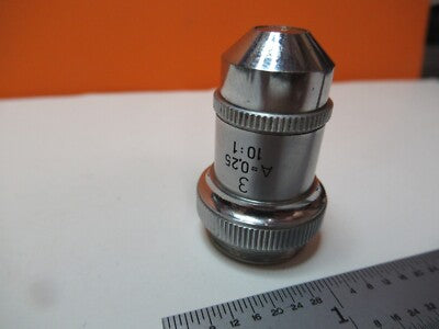 ANTIQUE ERNST LEITZ OBJECTIVE 10X OPTICS MICROSCOPE PART AS PICTURED &16-A-63