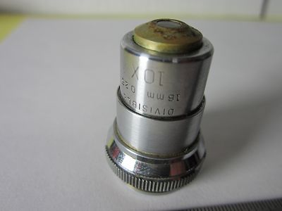 MICROSCOPE PART OBJECTIVE 10X BAUSCH LOMB OPTICS BIN#C8-18