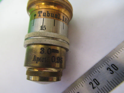 ANTIQUE BRASS OBJECTIVE CARL ZEISS 1902 RARE IRIS OPTICS MICROSCOPE PART W3-C-32