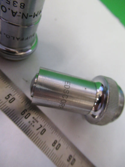 Lot 3 ea Objectives Spencer Lens Co. American Optical Co., one Eds Corp Microscope Part