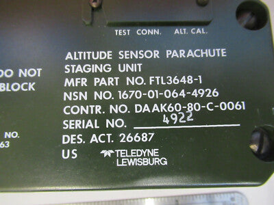 COLLECTABLE TELEDYNE ALTITUDE SENSOR PARACHUTE AS PICTURED &B9-FT-22
