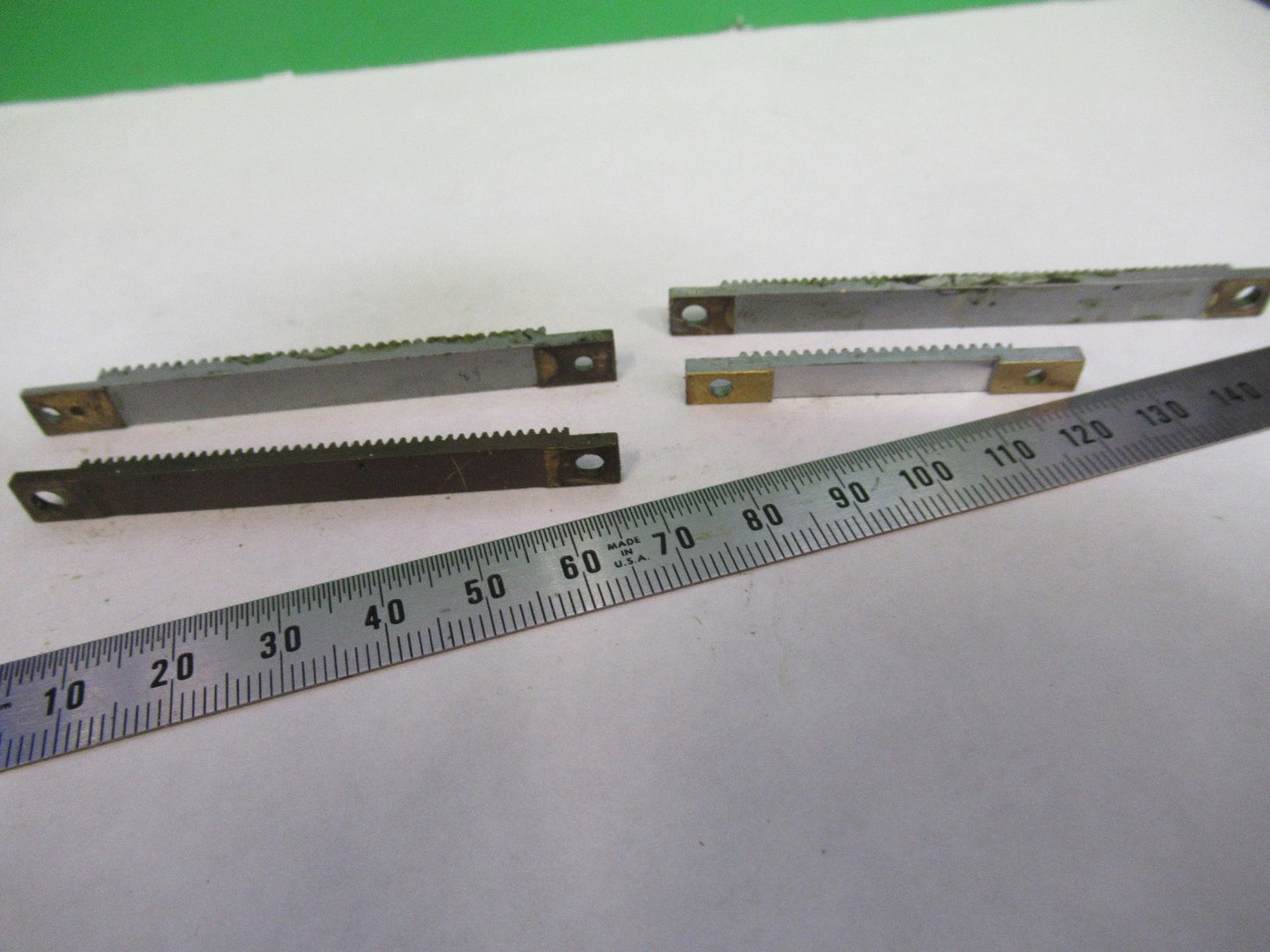 LOT 4 PIECES RACK GEAR BAUSCH LOMB AO SPENCER MICROSCOPE PART AS PICTURE U8-A-41
