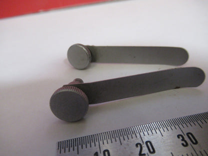 WILD HEERBRUGG SWISS M11 PAIR CLIPS  MICROSCOPE PART AS PICTURED V7-A-75