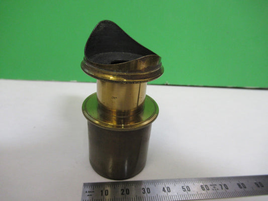 ANTIQUE BRASS OCULAR EYEPIECE LENS COLLINS LONDON UK MICROSCOPE PART X3-B-15