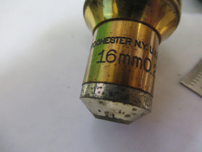 LOT OBJECTIVES BAUSCH LOMB ANTIQUE BRASS MICROSCOPE PART AS PICTURED W1-B-11