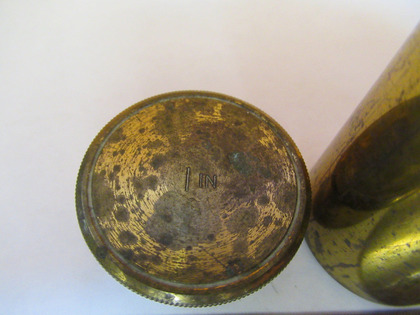 ANTIQUE EMPTY BRASS SWIFT UK OBJECTIVE CAN MICROSCOPE PART AS PICTURED 47-FD-07
