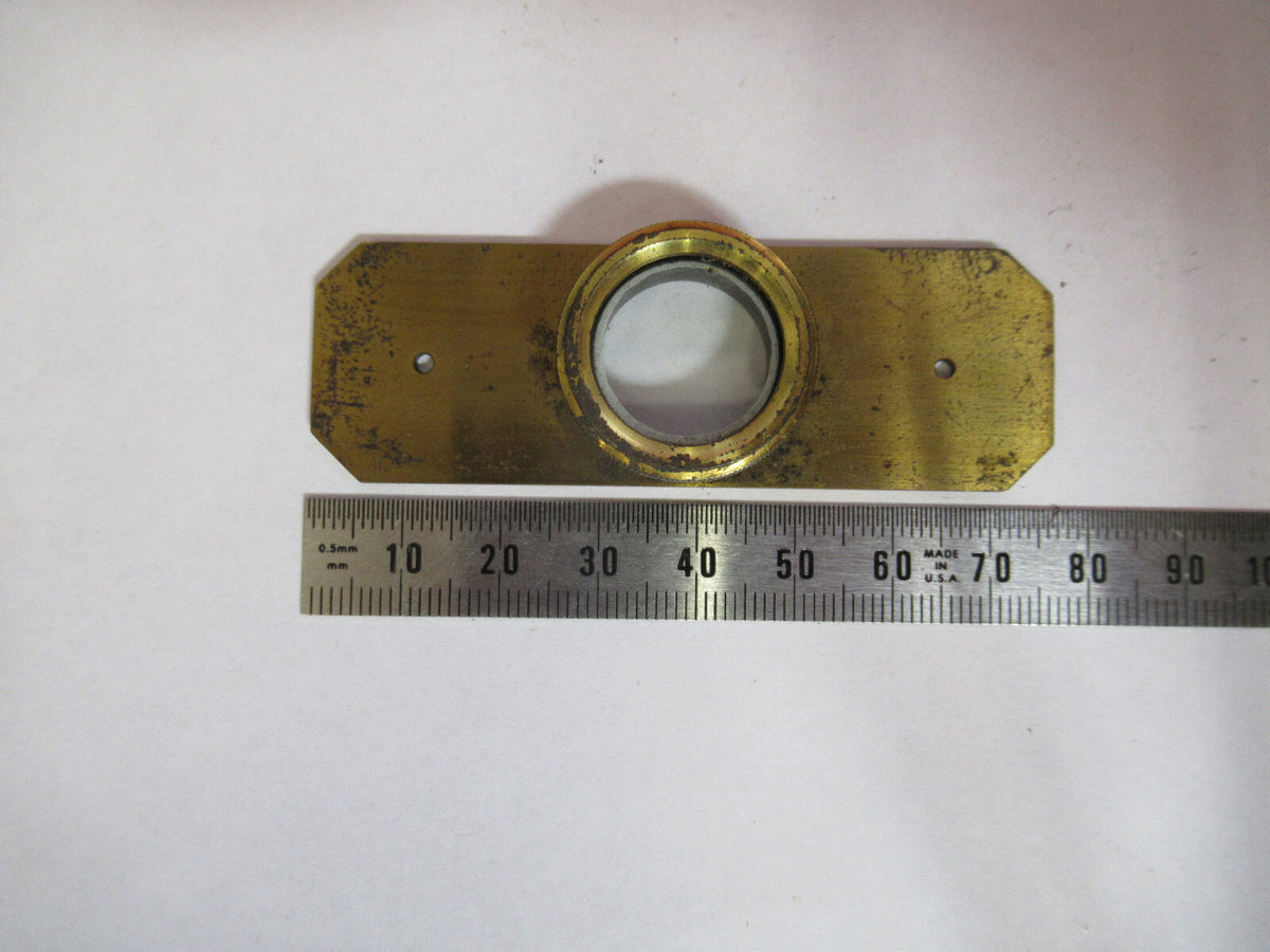 ANTIQUE BRASS COMPRESSORIUM STAGE LONDON MICROSCOPE PART AS PICTURED F8-A-44