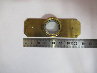 ANTIQUE BRASS COMPRESSORIUM STAGE LONDON MICROSCOPE PART AS PICTURED F8-A-44