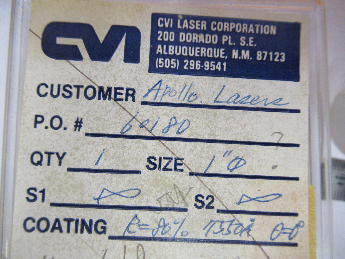 OPTICAL ex-NASA COATED LENS PRO LASER OPTICS AS PICTURED Y1-A-13