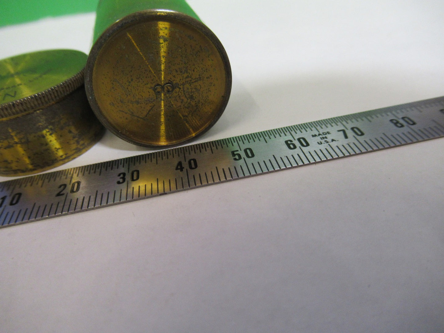 ANTIQUE BRASS EMPTY REICHERT AUSTRIA OBJECTIVE CANISTER MICROSCOPE PART T6-A-16