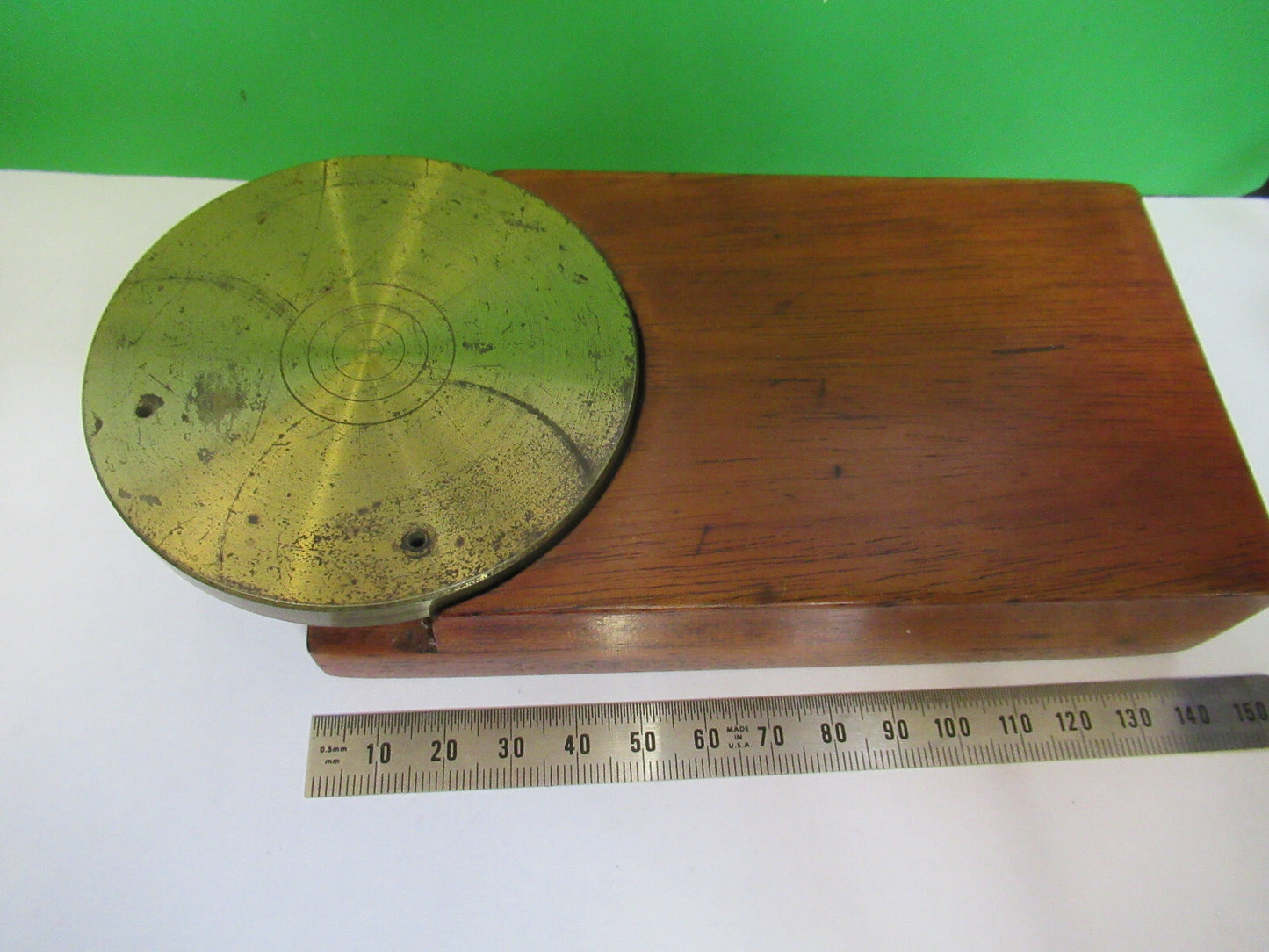 ANTIQUE BAUSCH LOMB STAGE ROTARY TABLE RARE  MICROSCOPE PART AS PICTURED Z7-A-18