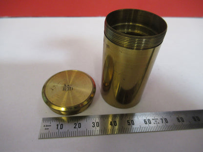 ANTIQUE BRASS EMPTY OBJECTIVE CAN POWELL MICROSCOPE PART AS PICTURED F8-A-04