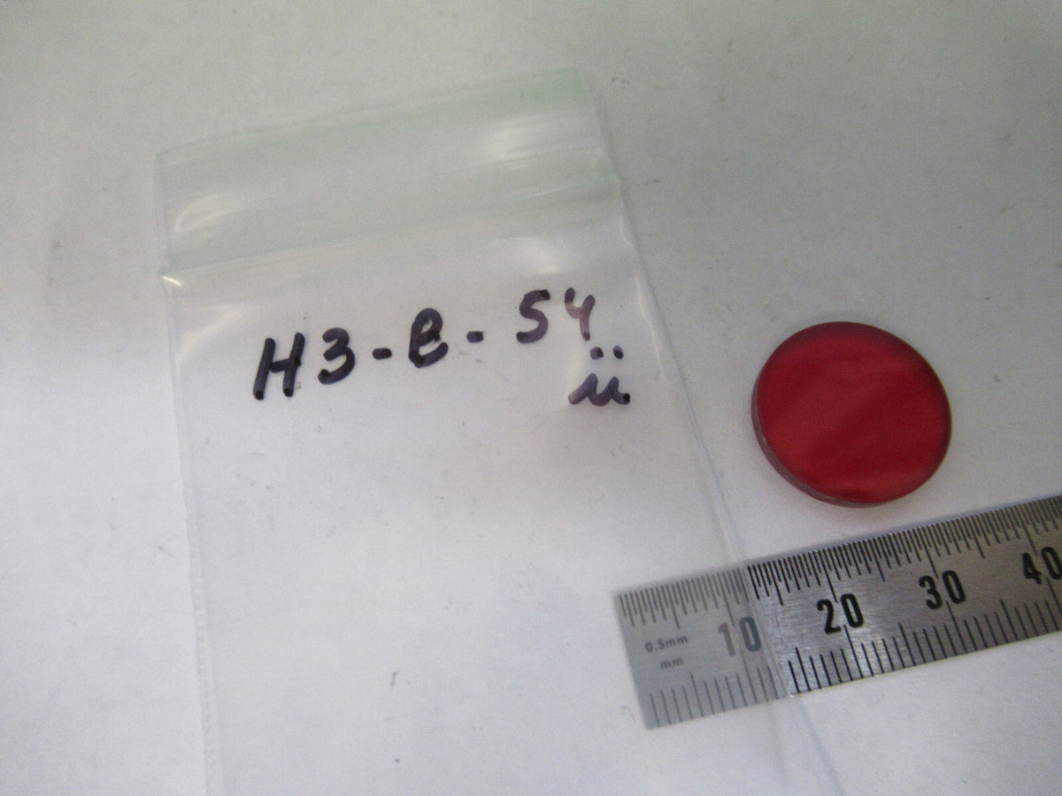 OPTICAL RED GLASS FILTER OPTICS AS PICTURED &H3-B-54