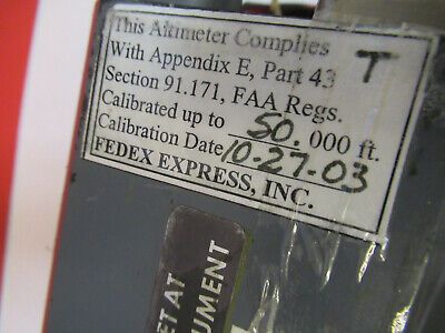 FOR PARTS ALTIMETER INDICATOR KOLLSMAN A4361710001 AIRCRAFT AS PICTURED &F6-B-07