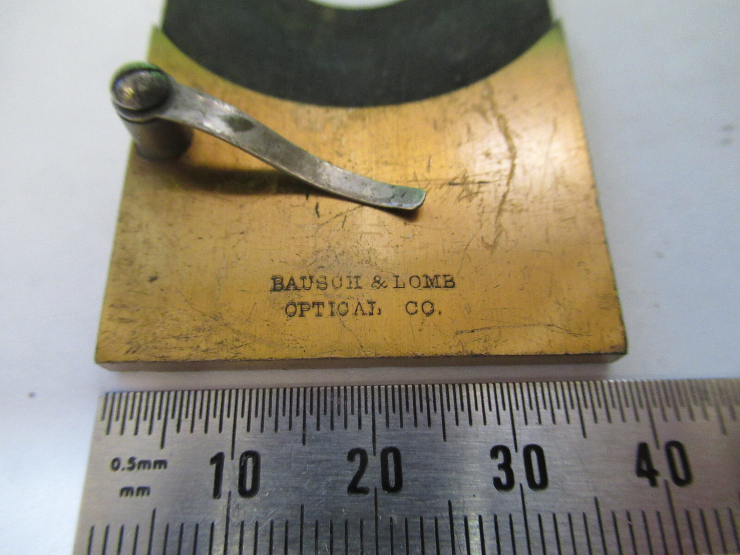 Antique Brass Bausch & Lomb Rare Stage Plate Microscope Part