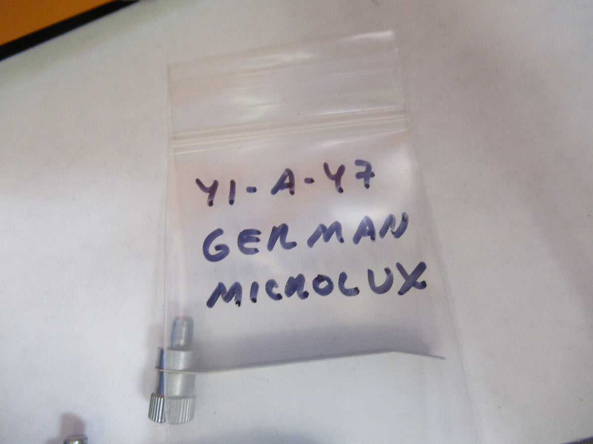 PAIR CLIPS STAGE MICROLUX GERMANY MICROSCOPE PART AS PICTURED Y1-A-47