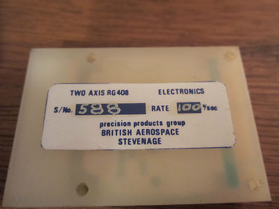 BRITISH AEROSPACE TWO AXIS GYROSCOPE RG408 100 DEGREE / SECOND
