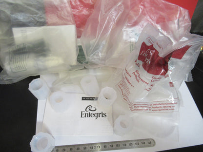 ENTEGRIS FLUOROWARE LOT TEFLON FITTINGS PARTS AS PICTURED  &81-B-17