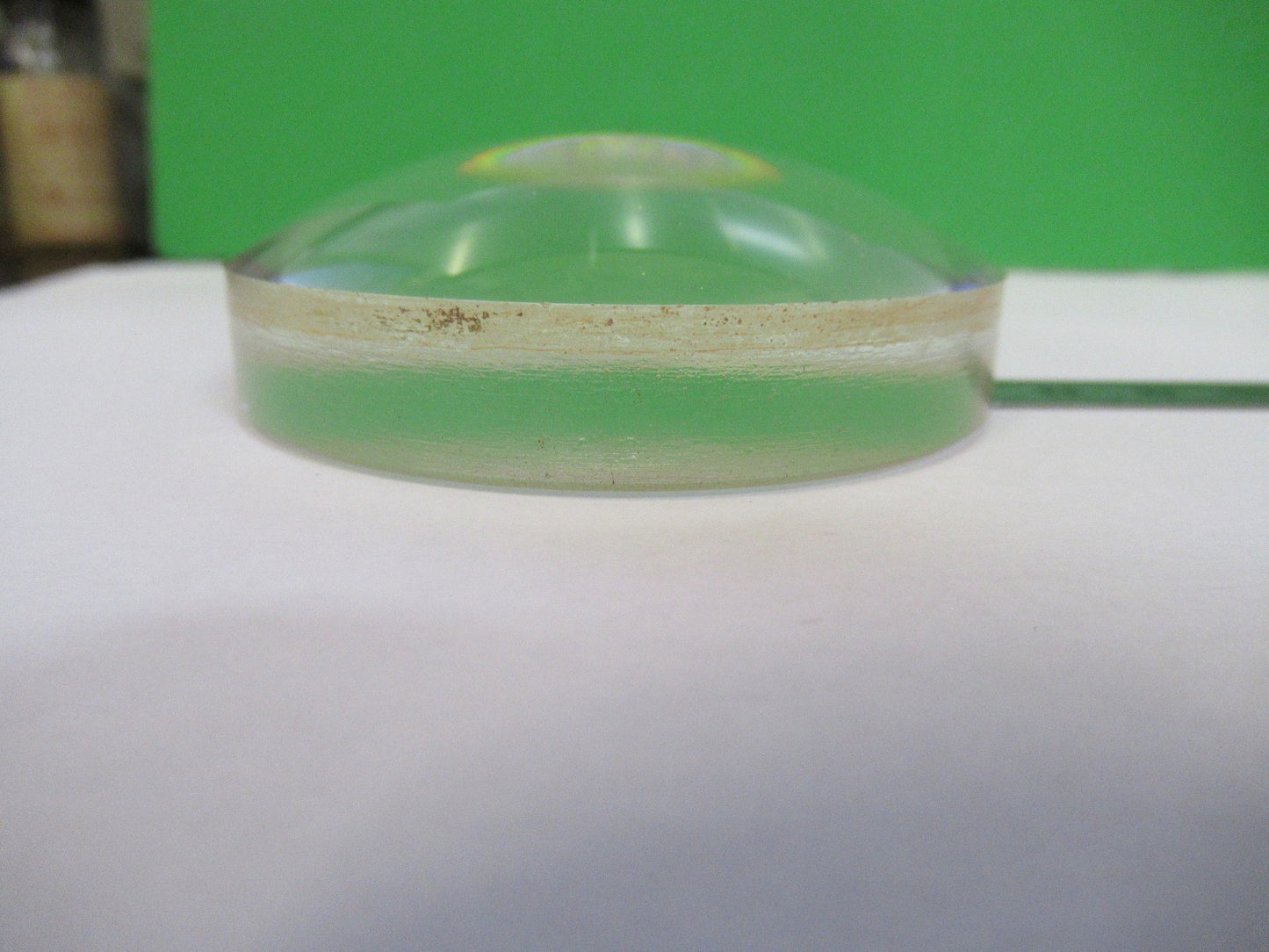 HUGE OPTICAL PLANO CONVEX THICK GLASS MIL SPEC OPTICS AS PICTURED V3-A-03