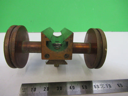 ANTIQUE BAUSCH LOMB MACRO STAGE KNOBS BRASS MICROSCOPE PART AS PICTURED S7-A-01