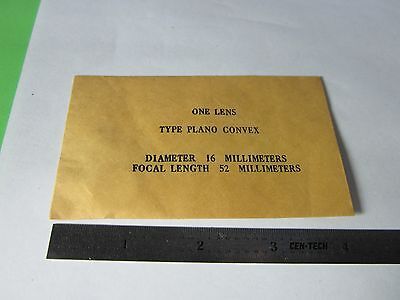 OPTISCHE PLANKONVEXLINSE 16 mm DURCHMESSER FL 52 mm LASEROPTIK BIN#34