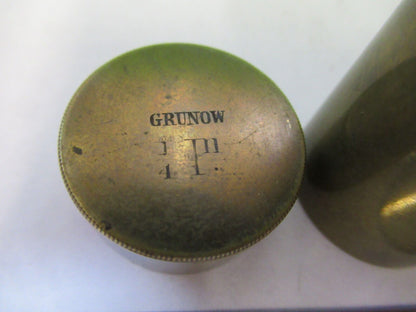 ANTIQUE BRASS GRUNOW RARE EMPTY OBJECTIVE CANISTER AS PICTURED &R9-B-06