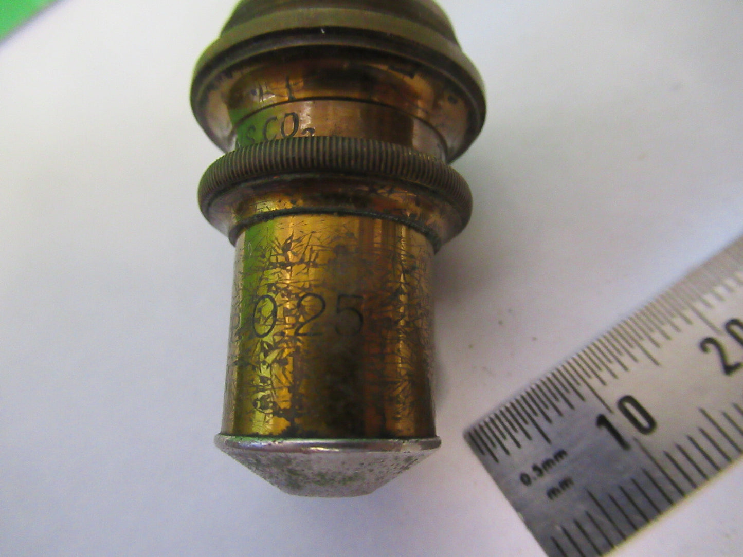 ANTIQUE BRASS SPENCER 10X OBJECTIVE MICROSCOPE PART AS PICTURED &S2-C-45