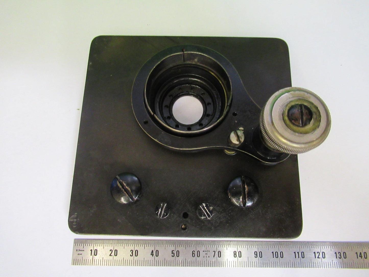 ANTIQUE BAUSCH LOMB STAGE TABLE RARE MICROSCOPE PART AS PICTURED U9-A-32