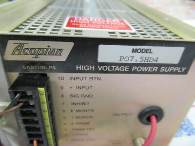 Acopian High Voltage 7.5KV Power Supply with Capacitor Hv