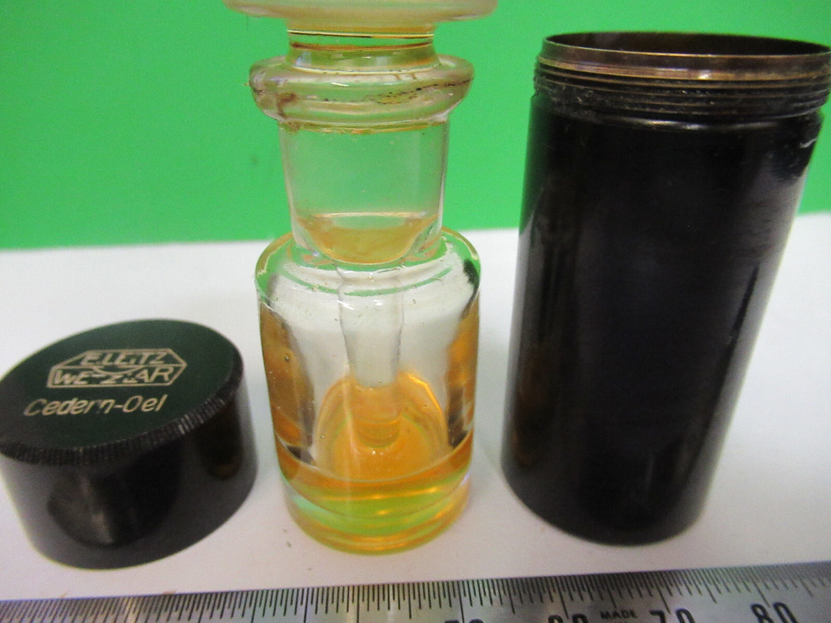 ANTIQUE ERNST LEITZ CEDAR OIL CANISTER RARE MICROSCOPE PART AS PICTURED X5-A-22