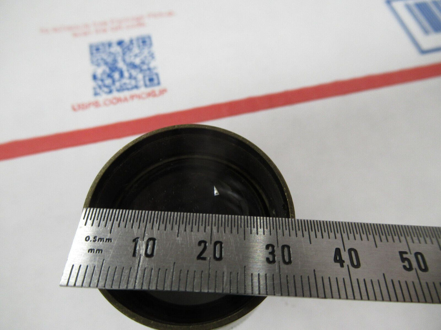 RARE BRASS OCULAR EYEPIECE ANTIQUE OPTICS LENS AS PICTURED &W7-B-49