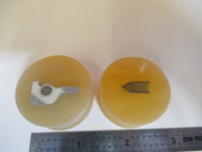 Lot 2 ea METALLOGRAPHIC METAL CROSS SECTION SPECIMEN MICROSCOPY SAMPLE &A7-A-32