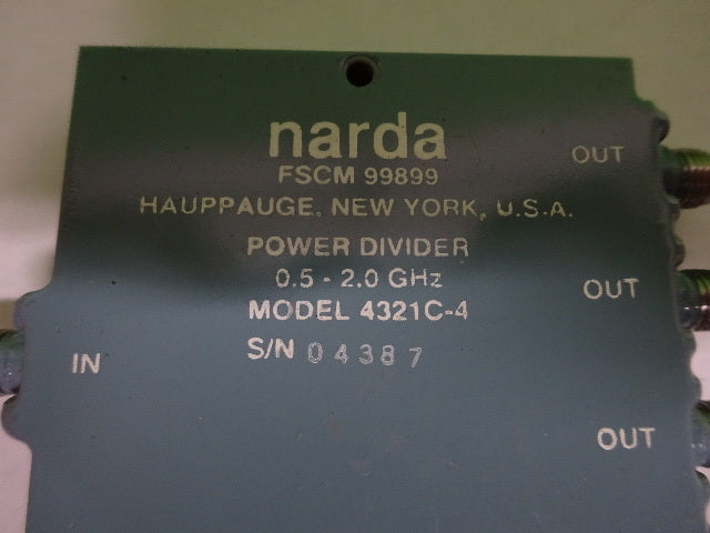 NARDA 2-WAY POWER SPLITTER DIVIDER 2.0 GHz FREQUENCY RF MICROWAVE AS IS #7B-A-17