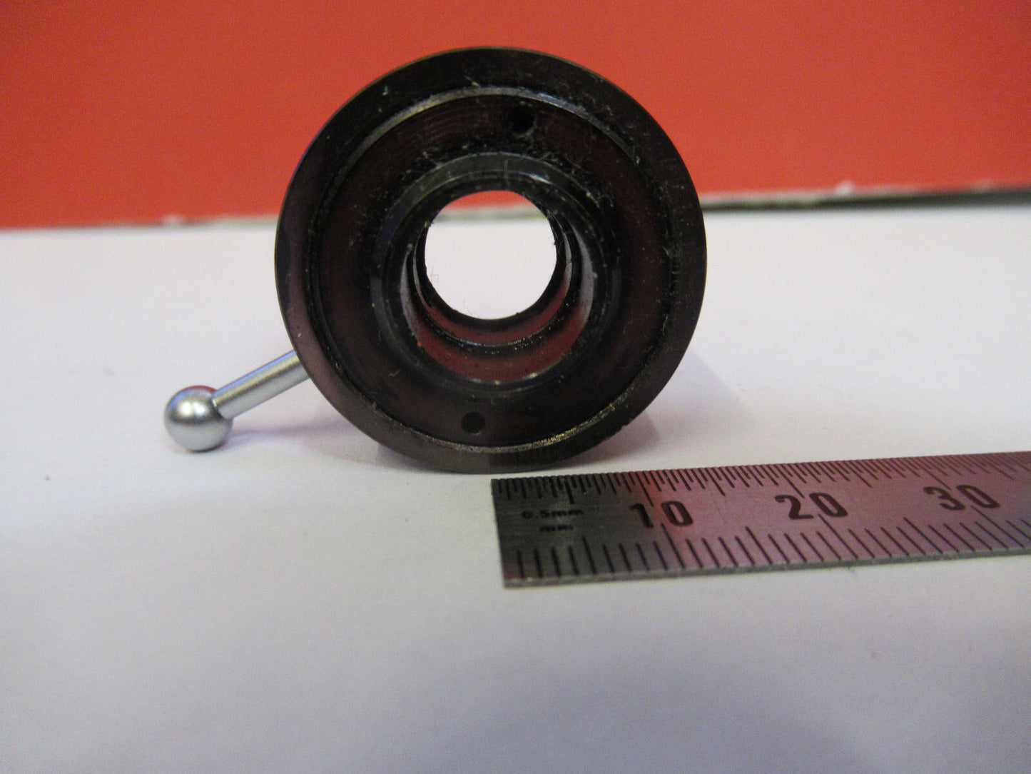 UNBRANDED MOUNTED IRIS DIAPHRAGM OPTICS MICROSCOPE PART AS PICTURED Q5-B-65