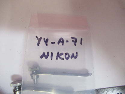 NIKON JAPAN PAIR STAGE CLIPS SPECIMEN MICROSCOPE PART AS PICTURED Y4-A-71