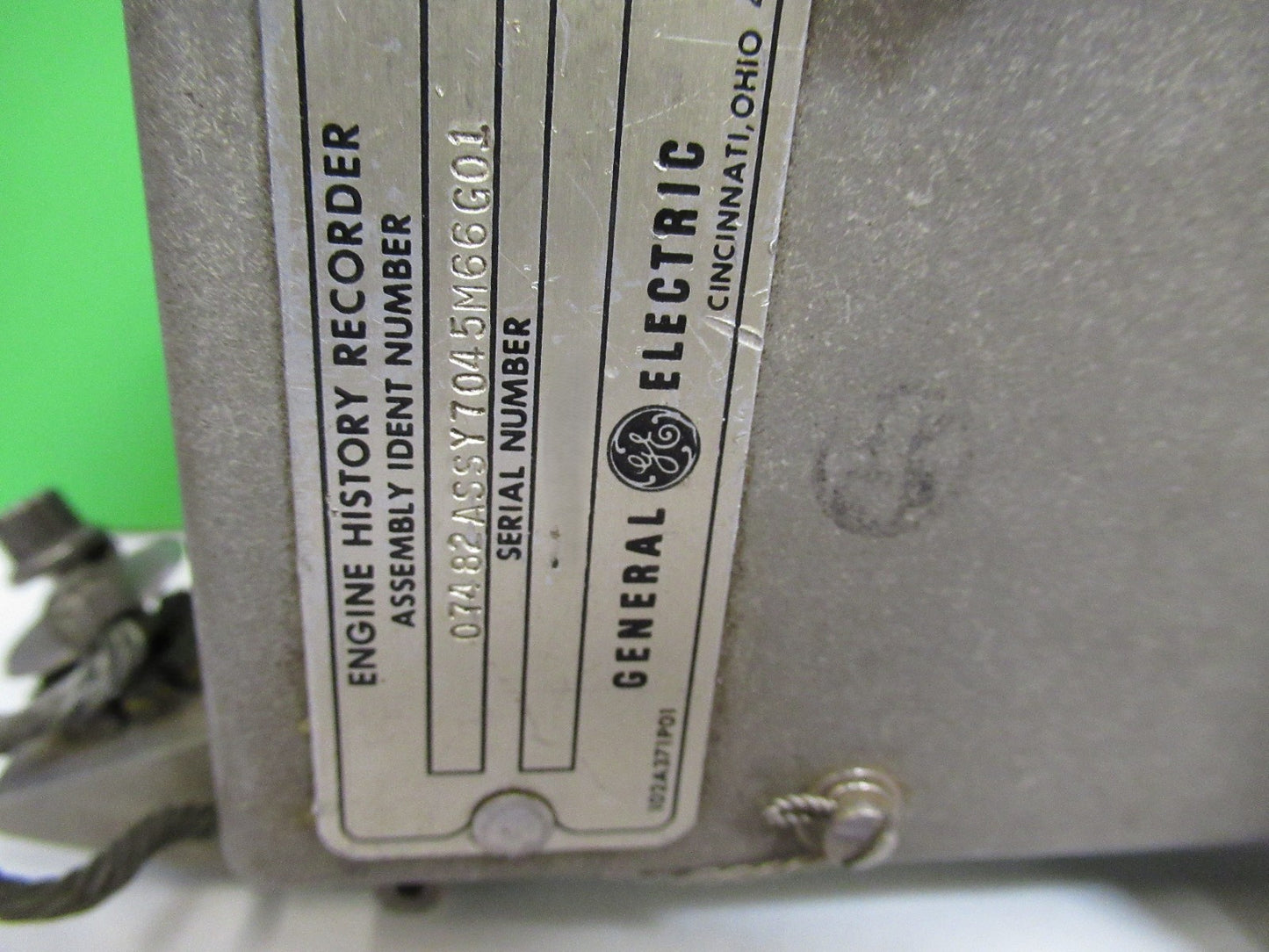 UH-60 ENGINE HISTORY RECORDER GENERAL ELECTRIC AIRCRAFT AS PICTURED PART X3-B-80
