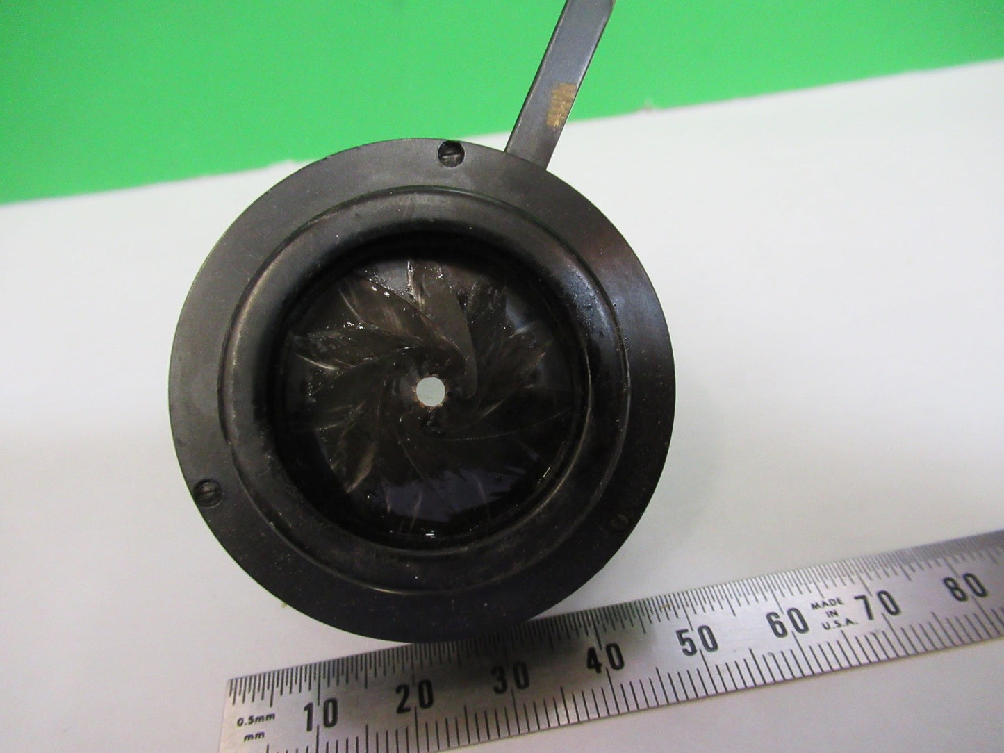 ANTIQUE SPENCER AO CONDENSER + IRIS OPTICS MICROSCOPE PART AS PICTURED V1-A-06