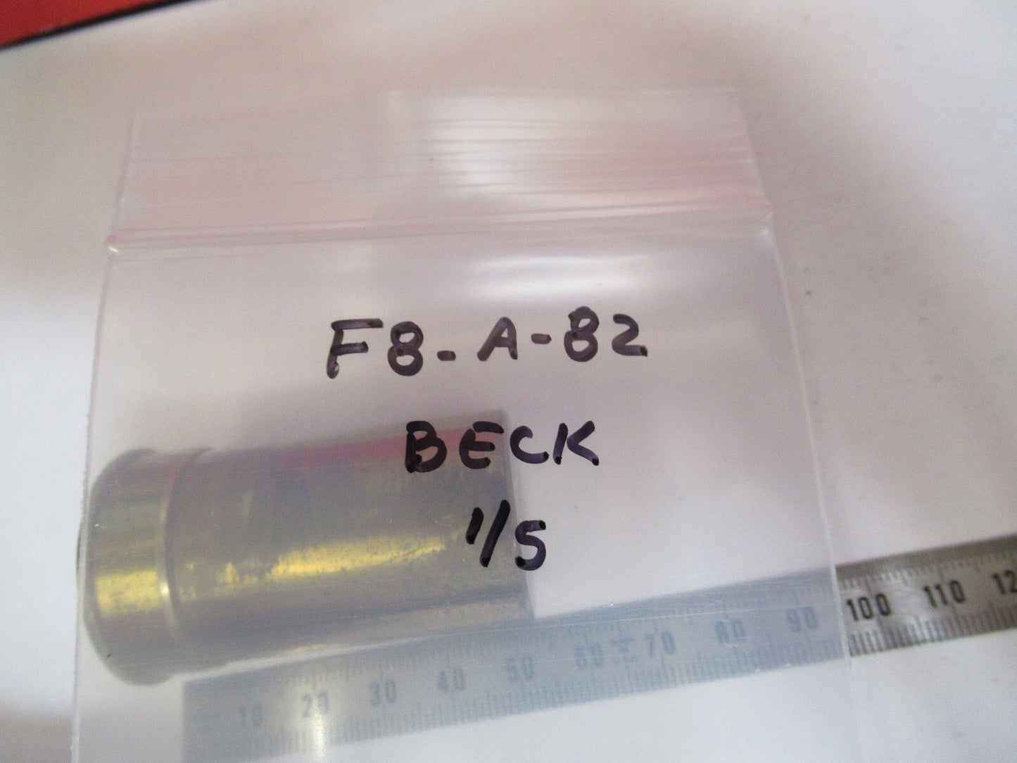ANTIQUE BRASS RJ BECK LONDON "1/5" OBJECTIVE MICROSCOPE AS PICTURED &F8-A-82
