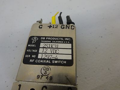 RF MICROWAVE FREQUENCY PART COAXIAL SWITCH DB PRODUCTS 2S1K31 AS IS BIN#P4-B-45