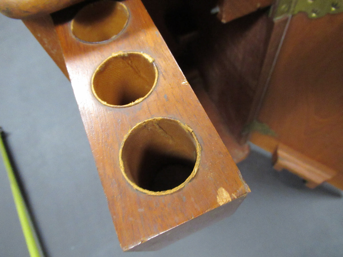 EMPTY WOOD CABINET for ANTIQUE KORITSKA MILANO MICROSCOPE PART AS PICTURED &LOB