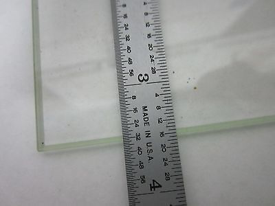 MICROSCOPE PART VINTAGE GLASS SPECIMEN STAGE TABLE [chipped] AS IS BIN#R6-B-08