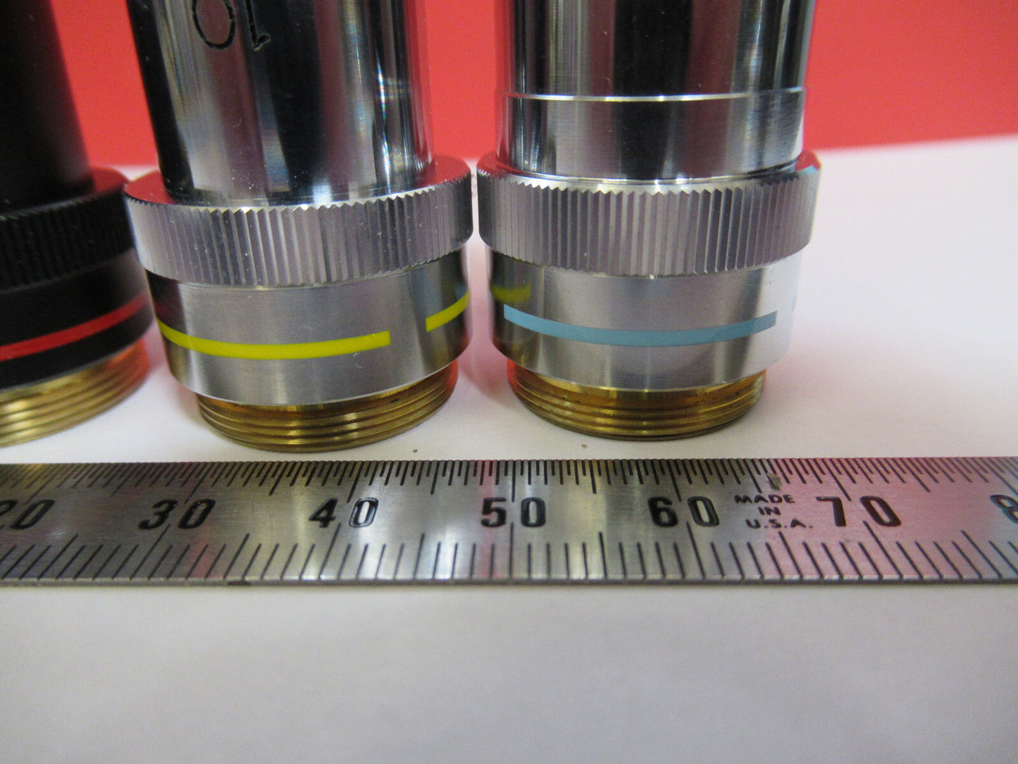 LOT TASCO OBJECTIVES 4X 10X 40X OPTICS MICROSCOPE PART AS PICTURED  T7-A-05