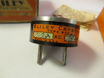 BLILEY ELECTRIC 7100 KC BC3  + BOX ANTIQUE QUARTZ CRYSTAL FREQUENCY #FT-1-B