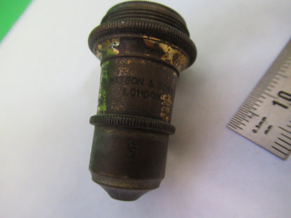 WATSON LONDON ANTIQUE BRASS OBJECTIVE MICROSCOPE PART AS PICTURED X6-A-91